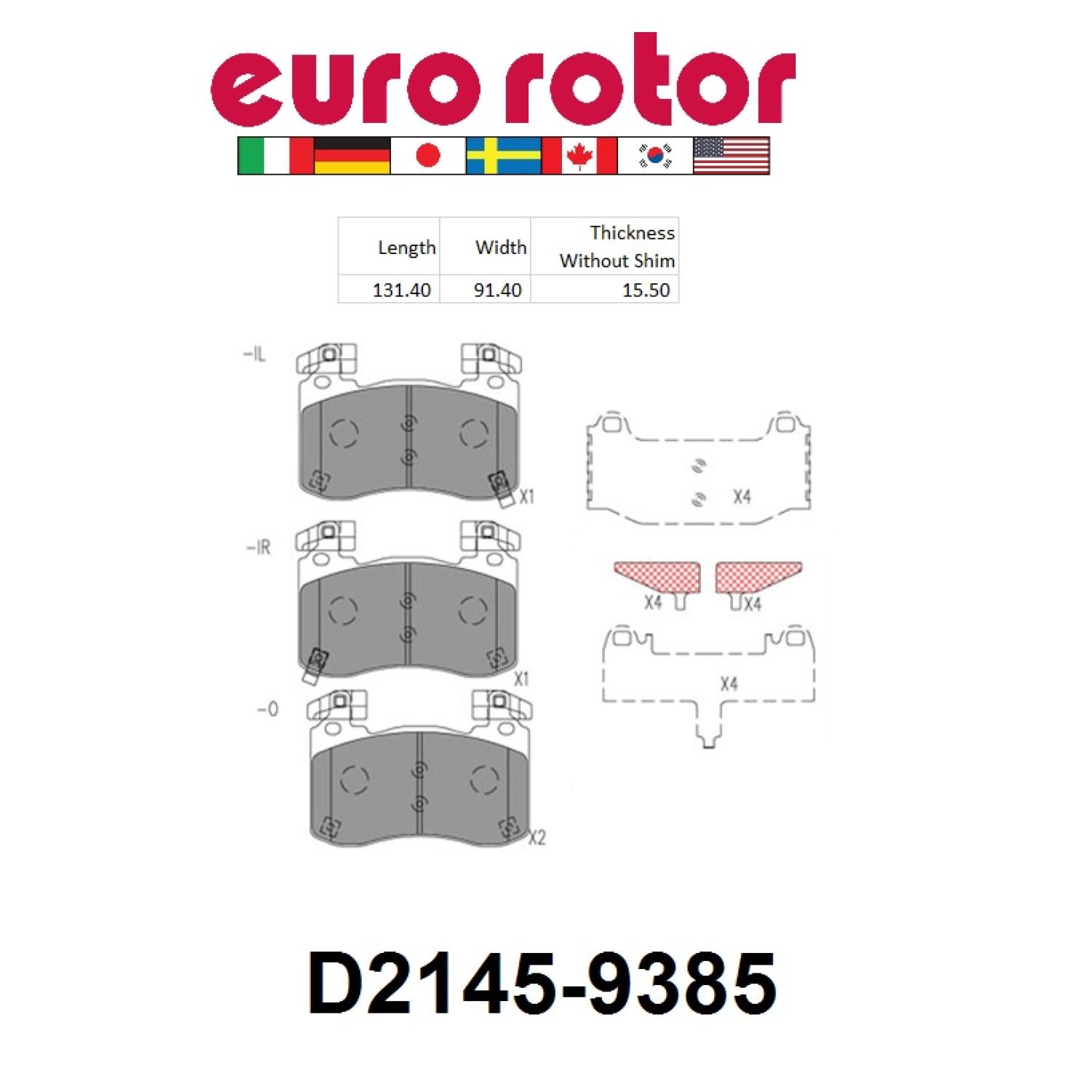 Eurorotor ID2145 Disc Brake Pad product image 1 of 1