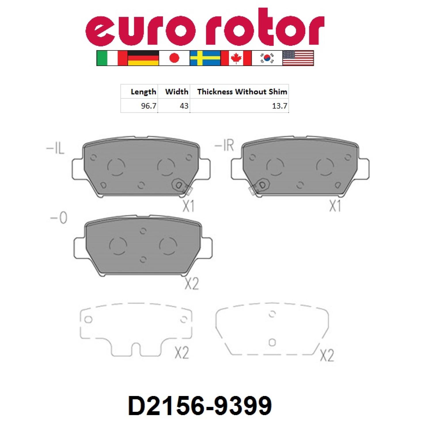 Eurorotor ID2156H Disc Brake Pad product image 1 of 1