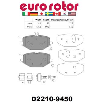 Eurorotor ID2210H Disc Brake Pad product image 1 of 1