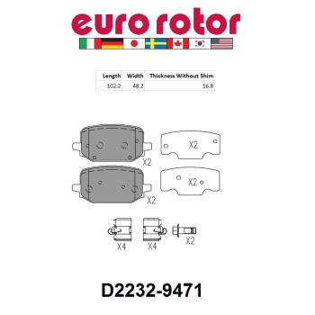 Eurorotor ID2232H Disc Brake Pad product image 1 of 1