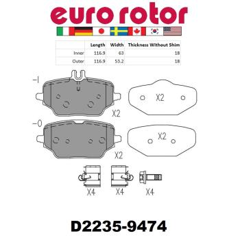 Eurorotor ID2235H Disc Brake Pad product image 1 of 1