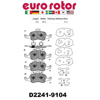 Eurorotor ID2241 Disc Brake Pad product image 1 of 1