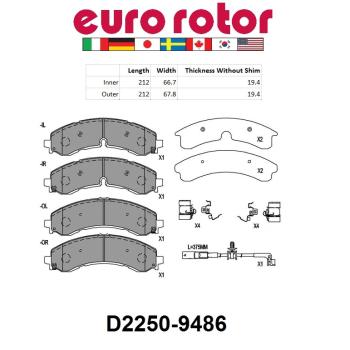 Eurorotor ID2250HS - Disc Brake Pad Eurorotor ID2250HS Disc Brake Pad product image 1 of 1