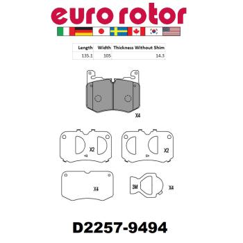 Eurorotor ID2257 - Disc Brake Pad Eurorotor ID2257 Disc Brake Pad product image 1 of 1