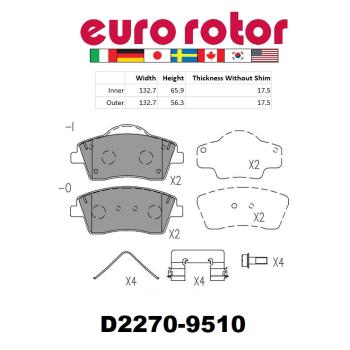 Eurorotor ID2270H Disc Brake Pad product image 1 of 1