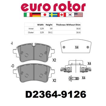 Eurorotor ID2364H Disc Brake Pad product image 1 of 1