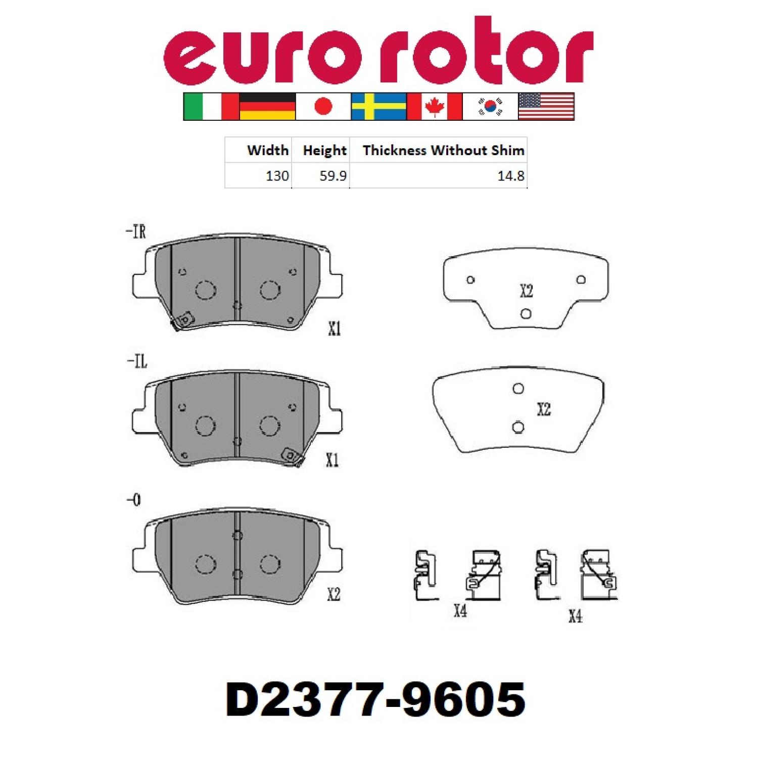 Eurorotor ID2377H Disc Brake Pad product image 1 of 1