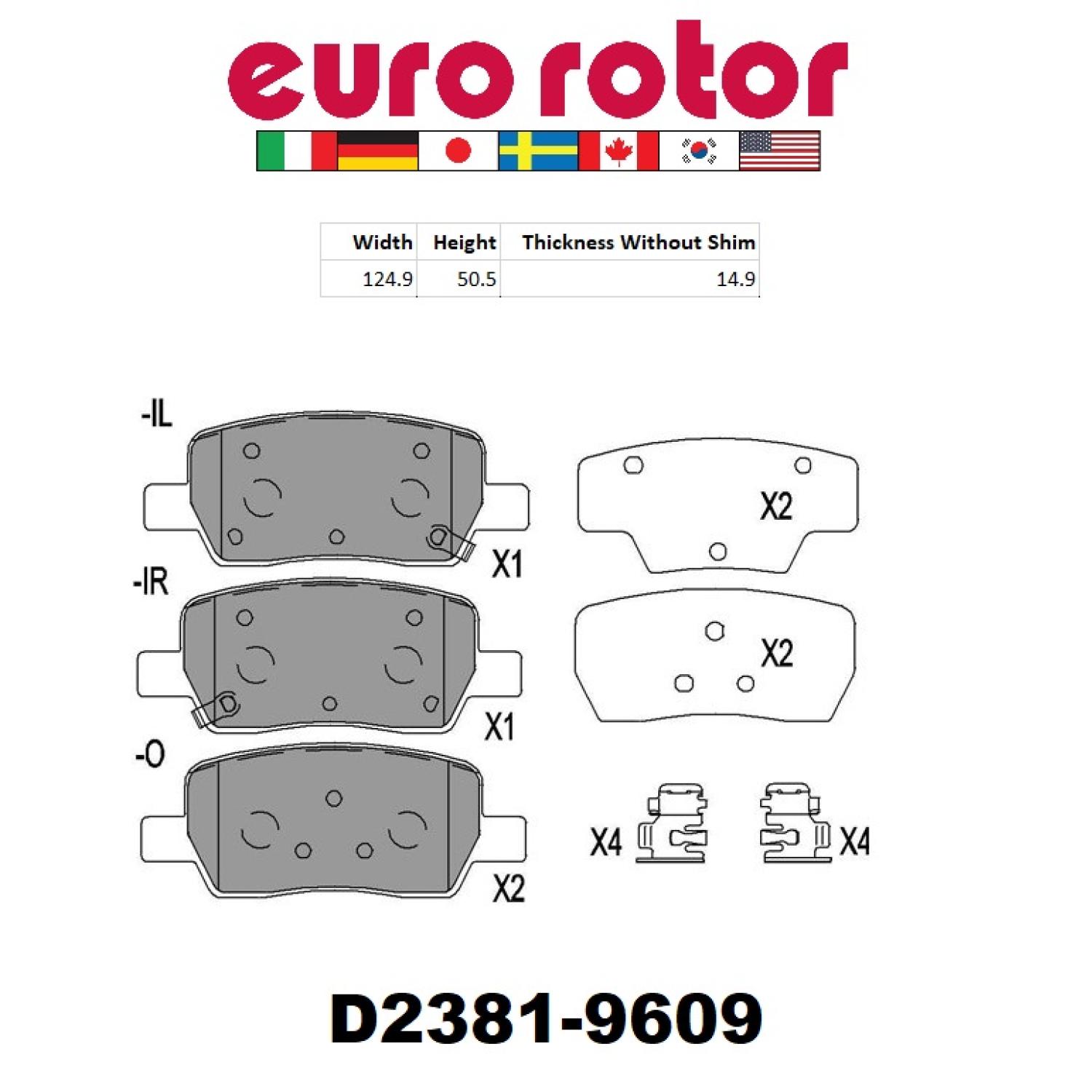 Eurorotor ID2381H Disc Brake Pad product image 1 of 1