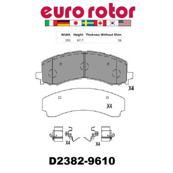 Eurorotor ID2382H Disc Brake Pad product image 1 of 1