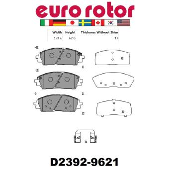 Eurorotor ID2392H Disc Brake Pad product image 1 of 1