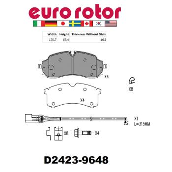 Eurorotor ID2423HS Disc Brake Pad product image 1 of 1