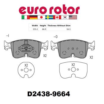Eurorotor ID2438 - Disc Brake Pad Eurorotor ID2438 Disc Brake Pad product image 1 of 1