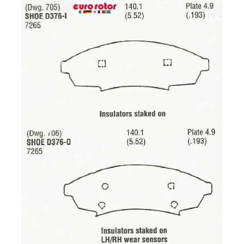 Eurorotor ID376 Disc Brake Pad product image 1 of 1