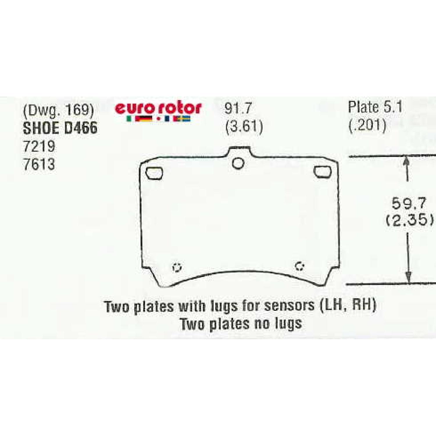 Eurorotor ID466 - Disc Brake Pad Eurorotor ID466 Disc Brake Pad product image 1 of 1