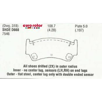 Eurorotor ID668 Disc Brake Pad product image 1 of 1
