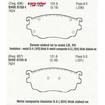 Eurorotor ID755 - Disc Brake Pad Eurorotor ID755 Disc Brake Pad product image 1 of 1