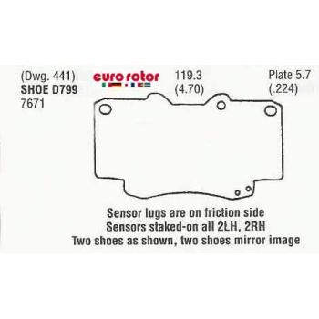 Eurorotor ID799 Disc Brake Pad product image 1 of 1