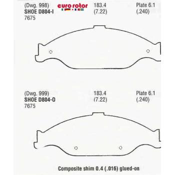 Eurorotor ID804H Disc Brake Pad product image 1 of 1