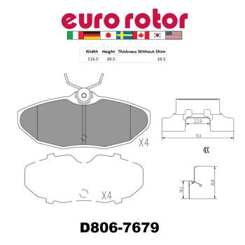 Eurorotor ID806 Disc Brake Pad product image 1 of 1