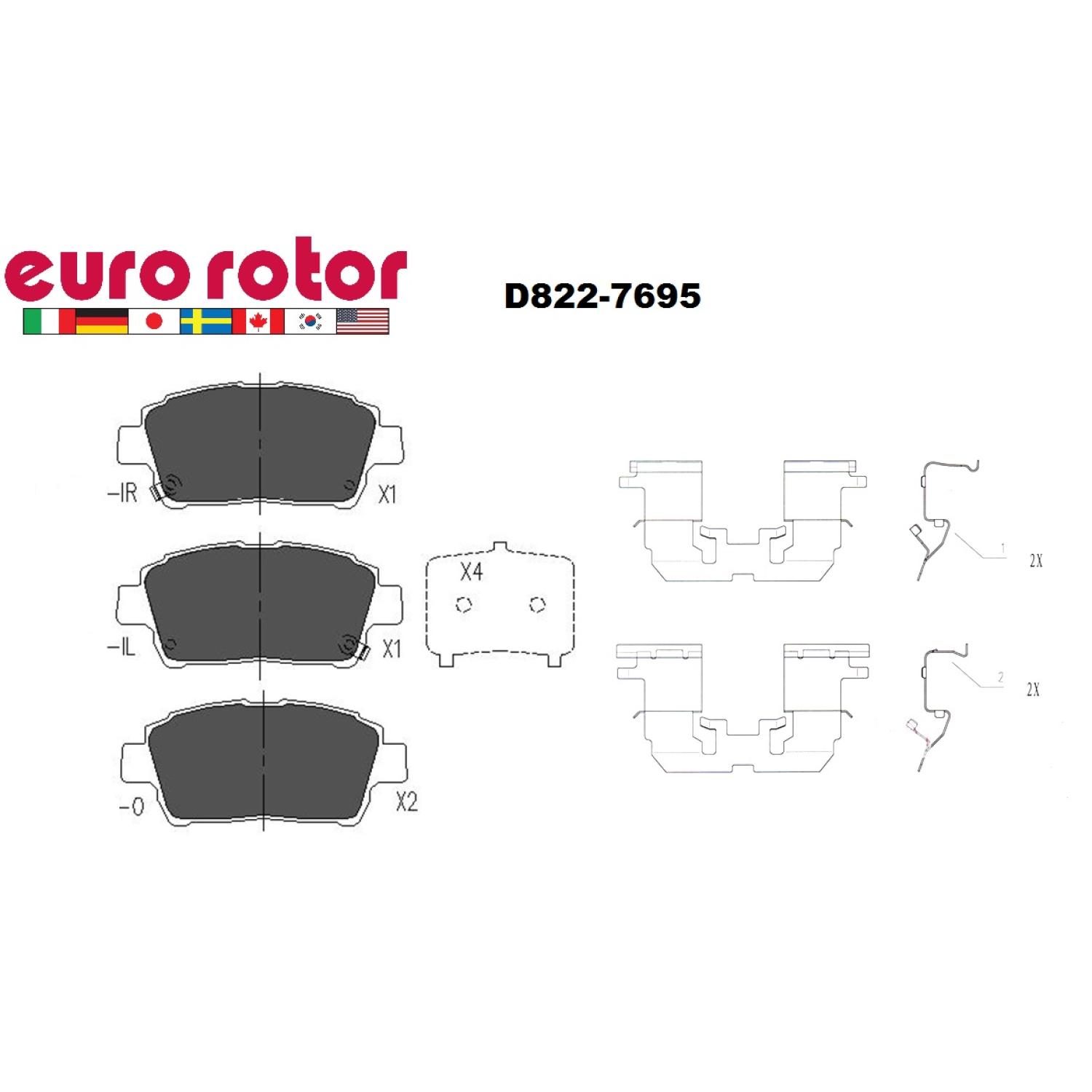 Eurorotor ID822H Disc Brake Pad product image 1 of 1