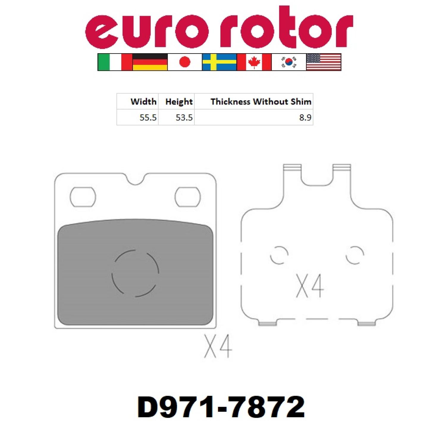 Eurorotor ID971 - Parking Brake Pad Set Eurorotor ID971 Parking Brake Pad Set product image 1 of 1