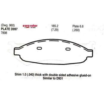 Eurorotor ID997 Disc Brake Pad product image 1 of 1