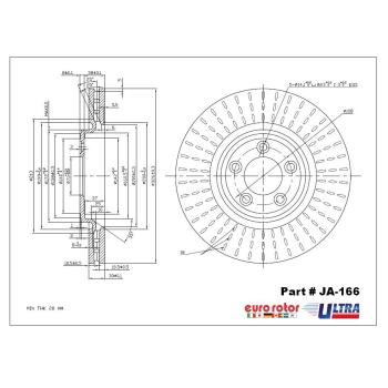 Eurorotor JA166 Disc Brake Rotor product image 1 of 1