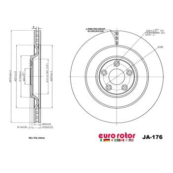 Eurorotor JA176 - Disc Brake Rotor Eurorotor JA176 Disc Brake Rotor product image 1 of 1