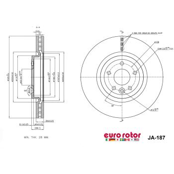 Eurorotor JA187 Disc Brake Rotor product image 1 of 1