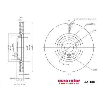 Eurorotor JA188 - Disc Brake Rotor Eurorotor JA188 Disc Brake Rotor product image 1 of 1