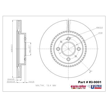 Eurorotor KI9001 Disc Brake Rotor product image 1 of 1