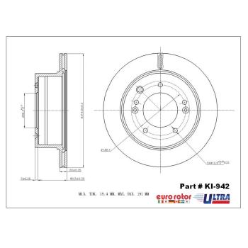 Eurorotor KI942 Disc Brake Rotor product image 1 of 1