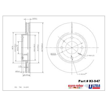 Eurorotor KI947 - Disc Brake Rotor Eurorotor KI947 Disc Brake Rotor product image 1 of 1