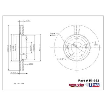 Eurorotor KI952 - Disc Brake Rotor Eurorotor KI952 Disc Brake Rotor product image 1 of 1
