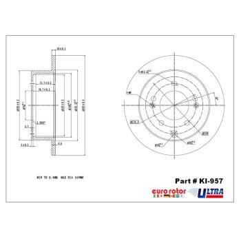 Eurorotor KI957 - Disc Brake Rotor Eurorotor KI957 Disc Brake Rotor product image 1 of 1