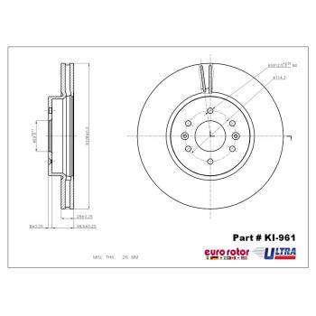Eurorotor KI961 Disc Brake Rotor product image 1 of 1