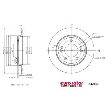 Eurorotor KI980 Disc Brake Rotor product image 1 of 1