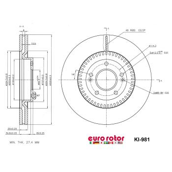 Eurorotor KI981 Disc Brake Rotor product image 1 of 1