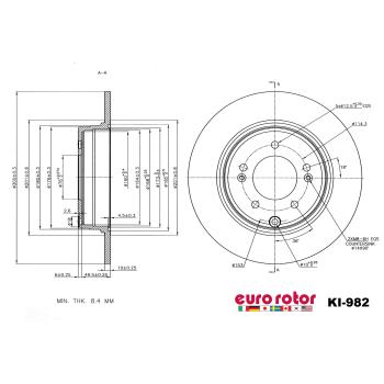 Eurorotor KI982 - Disc Brake Rotor Eurorotor KI982 Disc Brake Rotor product image 1 of 1