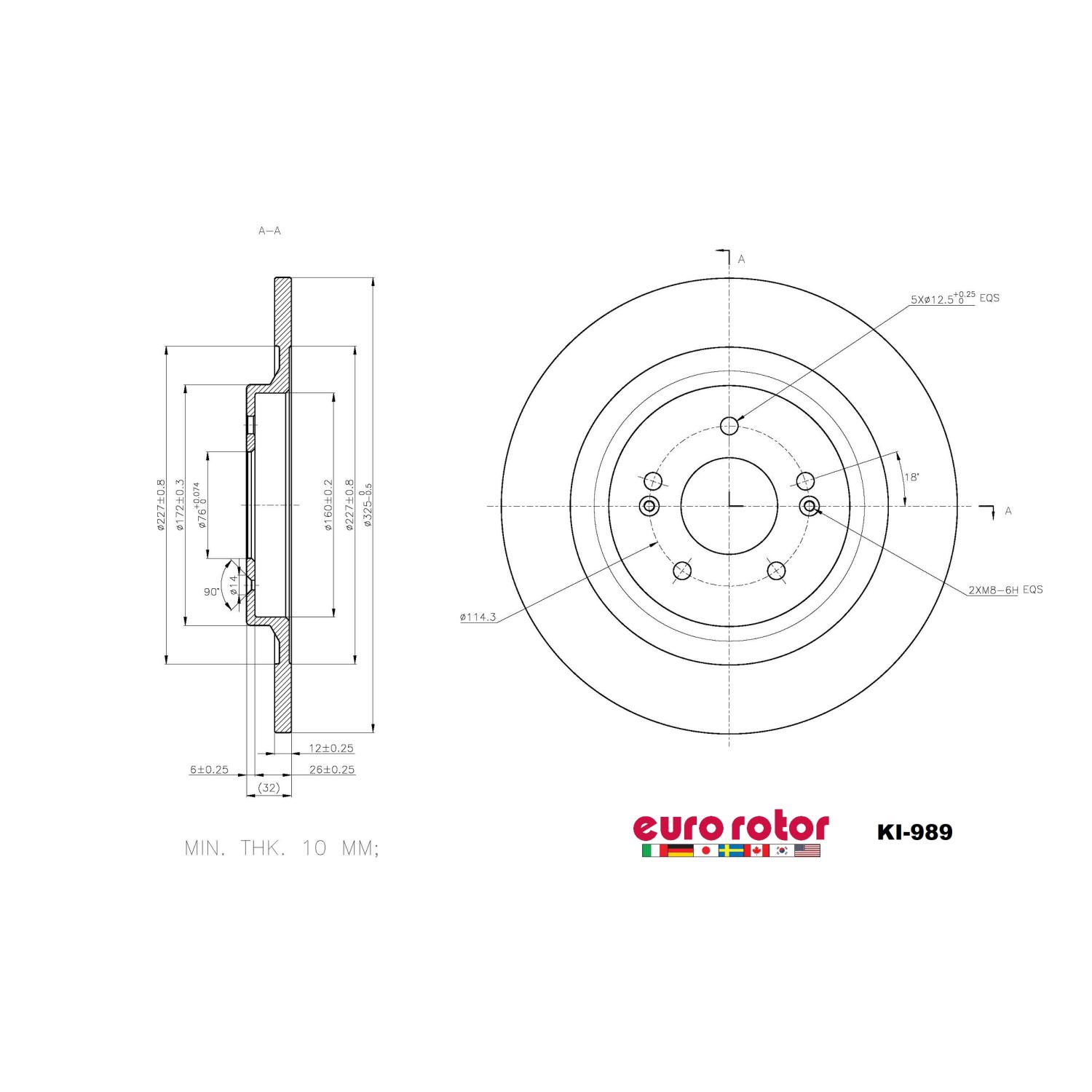 Eurorotor KI989 Disc Brake Rotor product image 1 of 1