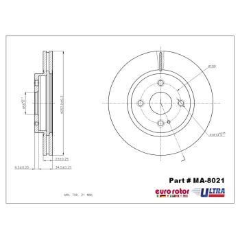Eurorotor MA8021 - Disc Brake Rotor Eurorotor MA8021 Disc Brake Rotor product image 1 of 1