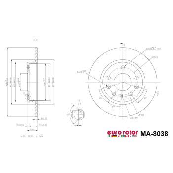 Eurorotor MA8038 Disc Brake Rotor product image 1 of 1