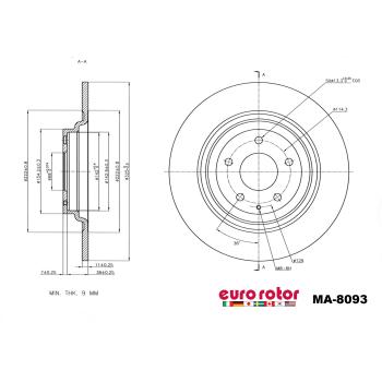 Eurorotor MA8093 Disc Brake Rotor product image 1 of 1