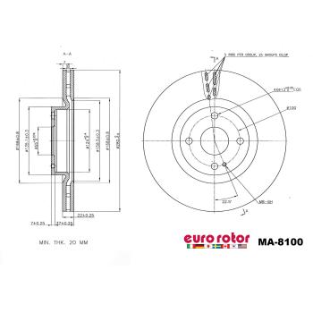 Eurorotor MA8100 - Disc Brake Rotor Eurorotor MA8100 Disc Brake Rotor product image 1 of 1