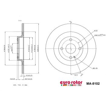 Eurorotor MA8102 - Disc Brake Rotor Eurorotor MA8102 Disc Brake Rotor product image 1 of 1