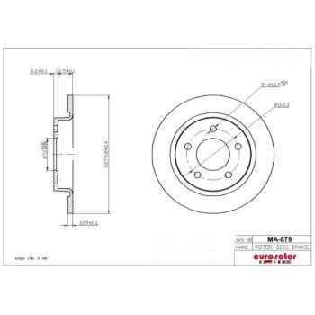 Eurorotor MA879 - Disc Brake Rotor Eurorotor MA879 Disc Brake Rotor product image 1 of 1