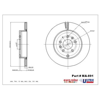 Eurorotor MA891 - Disc Brake Rotor Eurorotor MA891 Disc Brake Rotor product image 1 of 1