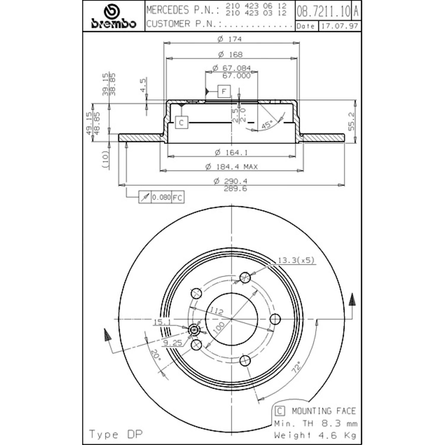 Eurorotor ME183 Disc Brake Rotor product image 1 of 1