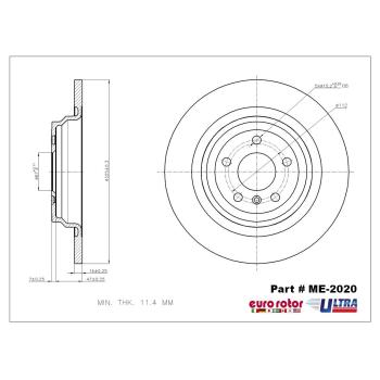 Eurorotor ME2020 - Disc Brake Rotor Eurorotor ME2020 Disc Brake Rotor product image 1 of 1