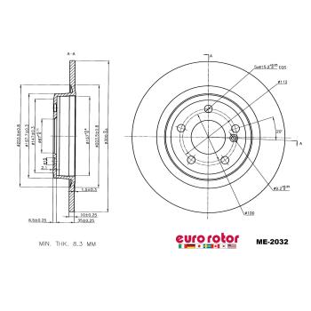 Eurorotor ME2032 Disc Brake Rotor product image 1 of 1